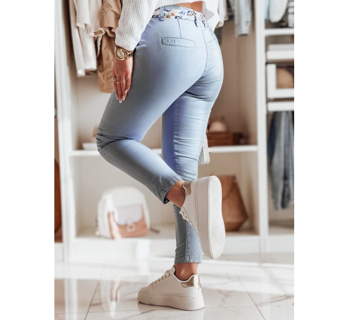 Dámske textilné nohavice s opaskom ROSSALI modré FashionStreet UY2535 Dámske textilné nohavice s opaskom ROSSALI modré FashionStreet UY2535