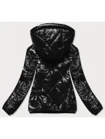Čierna dámska prešívaná bunda (BR9776)