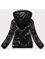 Čierna dámska prešívaná bunda (BR9776)