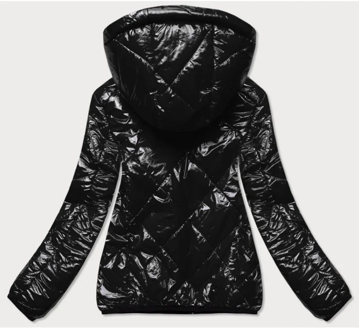 Čierna dámska prešívaná bunda (BR9776)