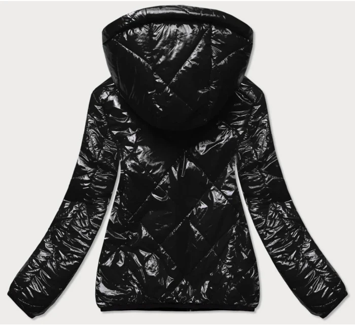 Čierna dámska prešívaná bunda (BR9776)