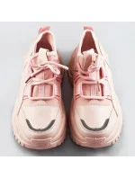 Ružové šnurovacie sneakersy na platforme (RA5)