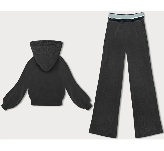 Rebrovaný dámsky komplet v grafitovej farbe (AMG-341A) Rebrovaný dámsky komplet v grafitovej farbe (AMG-341A)