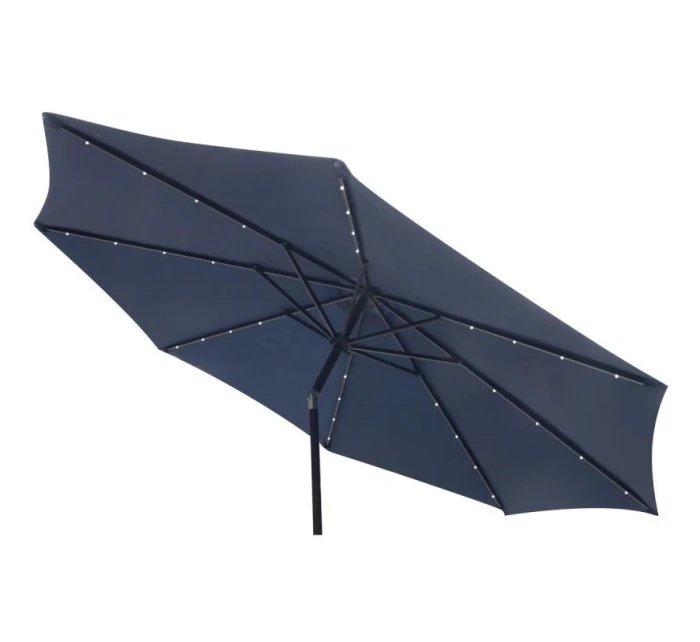 ZÁHRADNÝ SLNEČNÍK S LED OSVETLENÍM 300CM NÁMORNÍCKA MODRÁ