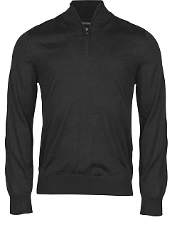 TJ Pánský svetr s 1/4 zipem 18. black model 22430766 - Tee Jays