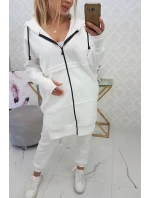 Hrejivá súprava s dlhou mikinou ecru