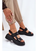 Kožené Dámské Sandály Na Platformě Černé model 21696926 - EVENTO