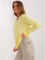 Sweter AT SW model 18895618 jasny żółty - FPrice Sweter AT SW model 18895618 jasny żółty - FPrice