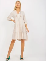 Šaty model 17408037 světle béžové - FPrice Šaty model 17408037 světle béžové - FPrice