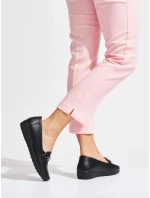 Stylové mokasíny dámské černé na klínku Stylové mokasíny dámské černé na klínku