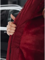 Dámská zimní bunda parka s kožešinou vínová Dstreet model 21991651 - FashionStreet