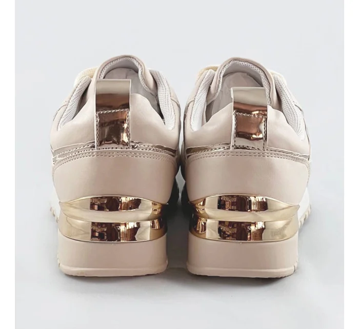 Béžové dámske tenisky adidasky so zvýšenou podrážkou (666-20) Béžové dámske tenisky adidasky so zvýšenou podrážkou (666-20)