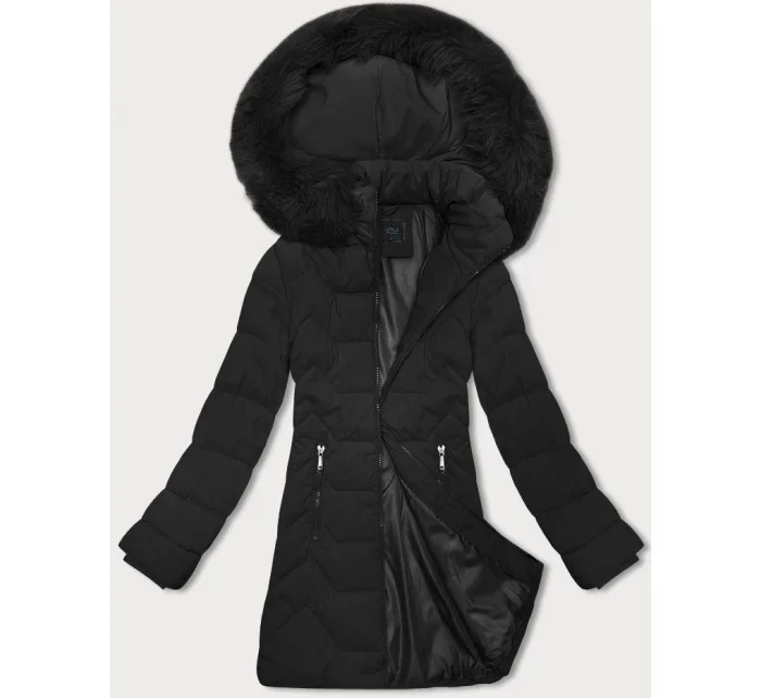 Černá dámská bunda s kapucí model 21247064 - J.STYLE