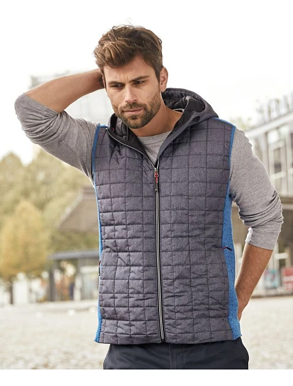JN Pánská pletená hybridní vesta 02.0 grey melange/anthracite melange model 22528822 - Daiber