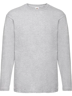 Fruit of the Loom Valueweight T LSL Tričko s dlhým rukávom 16.1038 heather grey