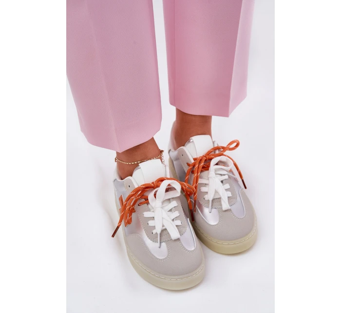 Niskie Buty Sportowe Damskie Srebrne Zelevelis