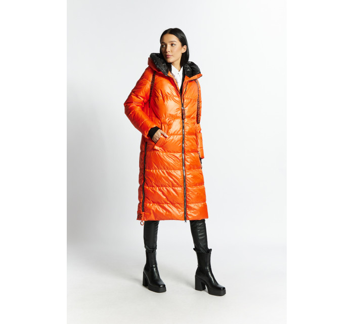 Monnari Kabáty Dámsky prešívaný kabát s kapucňou Orange