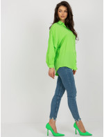 Svetlozelené oversized tričko s volánovými rukávmi