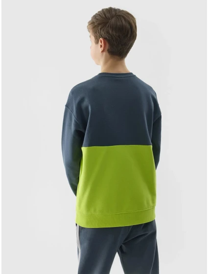 Chlapecká tepláková mikina bez zapínání a bez kapuce 4F - žlutá Chlapecká tepláková mikina bez zapínání a bez kapuce 4F - žlutá