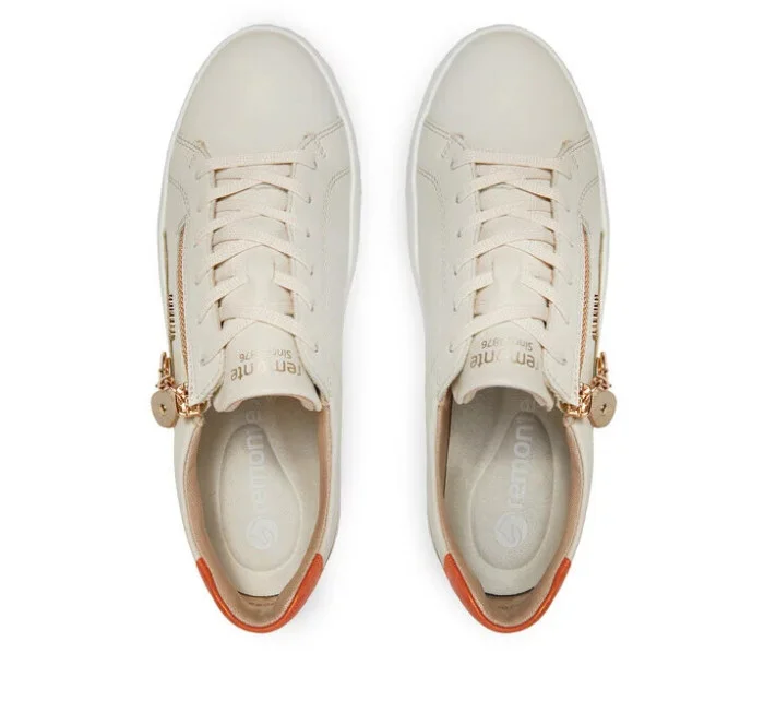 Dámska kožená športová obuv D1C01-81 / RKR676 Ecru-beige - Remonte