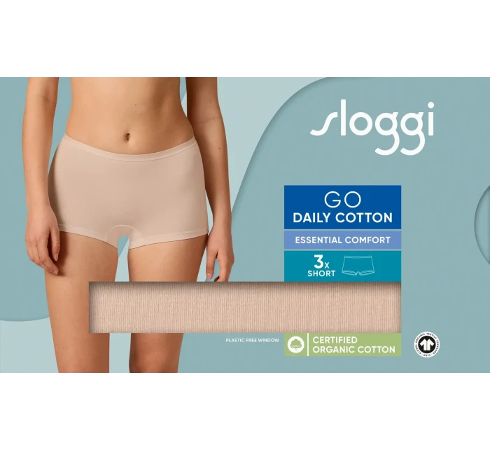sloggi GO Daily Cotton Short 3P - BROWN - SLOGGI BROWN - SLOGGI