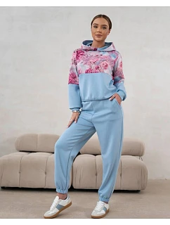 Športová súprava s kvetinovým motívom modrá (821148)
