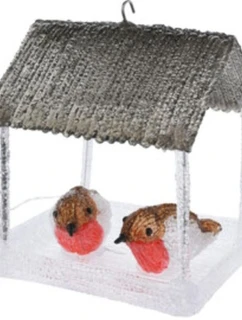 VTÁČIA BÚDKA VIEDOL DEKORÁCIE 185X165X230MM ŠEDÁ BALDACHÝN