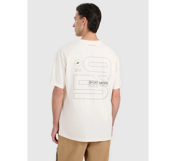 Pánske tričko oversize s potlačou 4F 4FRAW25TTSHM3220-11S
