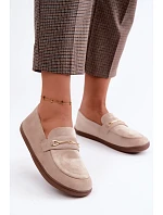 Barefoot mokasíny se zlatým detailem béžové model 22368159 - Boto