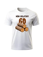 Pánské bavlněné tričko s potiskem - MÁM KULATINY 60 - bílé