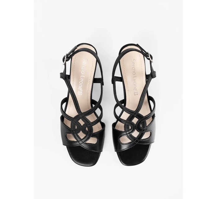 Praktické černé sandály dámské Obcas Praktické černé sandály dámské Obcas