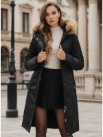Dámska zimná bunda parka s kožušinou čierna FashionStreet TY5110