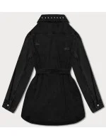 Čierna dámska džínsová oversize bunda (M6958)