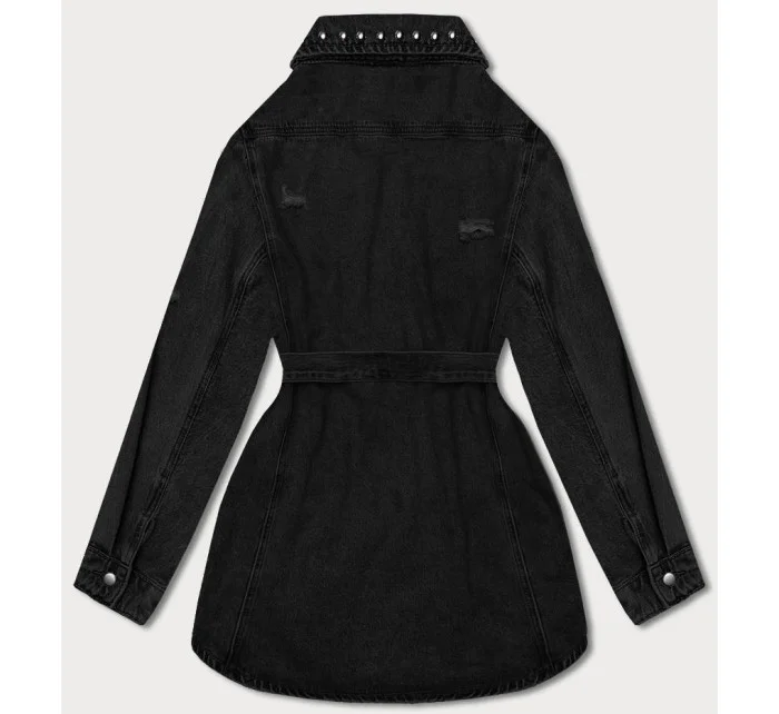 Čierna dámska džínsová oversize bunda (M6958)