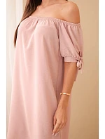 Šaty zviazané na rukávoch tmavá púdrová ružová Šaty zviazané na rukávoch tmavá púdrová ružová