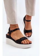 Sandały Na Koturnie Czarne Esinna Sandały Na Koturnie Czarne Esinna