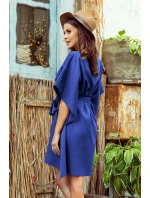 SOFIA - Dámske motýlikové šaty v nevädzovej farbe so zaväzovaním v páse 287-16