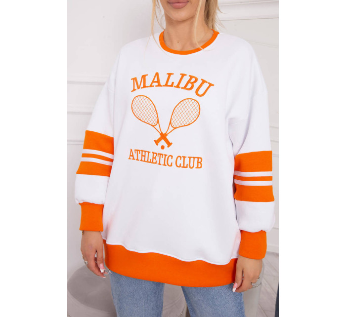Zateplená mikina Malibu biela+oranžová