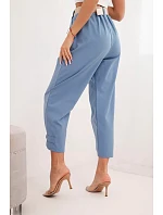 Letné nohavice Punto so zapínaním na nohaviciach denim Letné nohavice Punto so zapínaním na nohaviciach denim