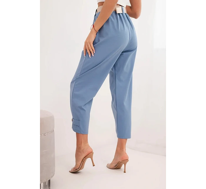 Letné nohavice Punto so zapínaním na nohaviciach denim Letné nohavice Punto so zapínaním na nohaviciach denim