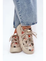 Skórzane Sneakersy Na Platformie Maciejka 06891-18 Beżowe