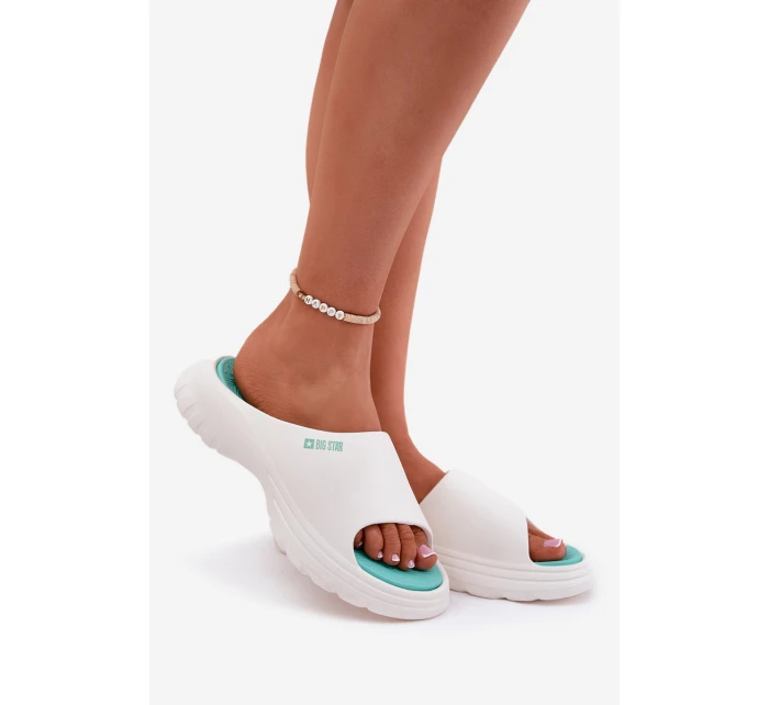 Piankowe Klapki Damskie Big Star RR274A586 Białe
