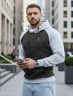 Pánska bavlnená mikina s kapucňou čierna FashionStreet BX5935