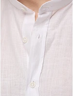 Pánska košeľa s golierom, strih slim fit, biela, FashionStreet KX1093