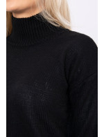 Polovičný sveter s rolákom čierny