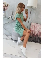 Šaty s obálkou dole tmavo mätové