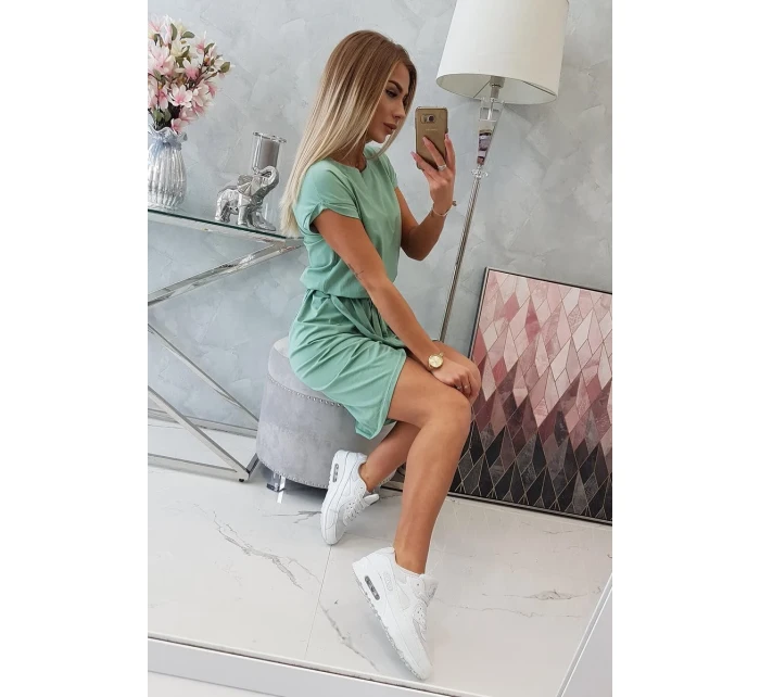 Šaty s obálkou dole tmavo mätové