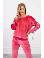 Velúrová súprava Love malinová