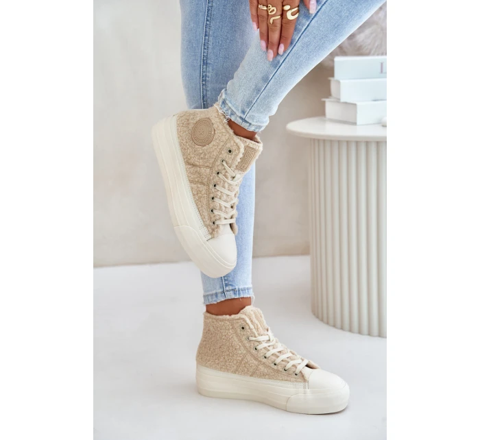 Zateplené Dámské Tenisky S Kožíškem  Big Star Béžové model 21675253 - Big Star Shoes