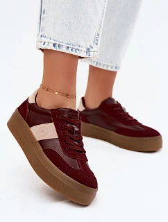 Dámske tenisky na platforme Big Star UU274013 Burgundy